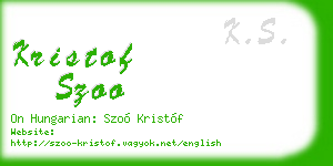 kristof szoo business card